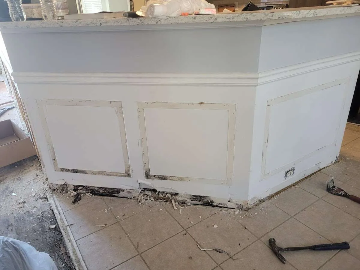 Water damage and mold on kitchen during Storm Damage Restoration in Tarpon Springs